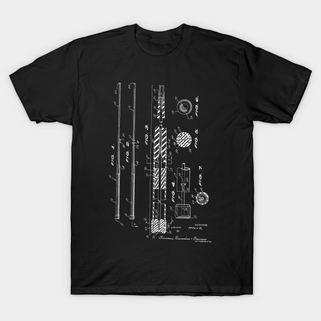 Billiard Cue Vintage Patent Hand Drawing T-Shirt by TheYoungDesigns